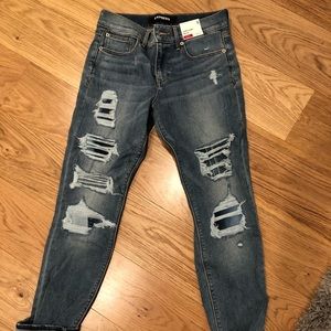 Cropped Skinny Mid Rise Jeans